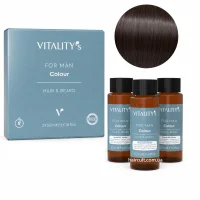 Фарба-гель чоловіча для волосся та бороди без аміаку Vitality’s For Man Colour 02 Medium Natural (Шатен натуральний), 3*50 мл 